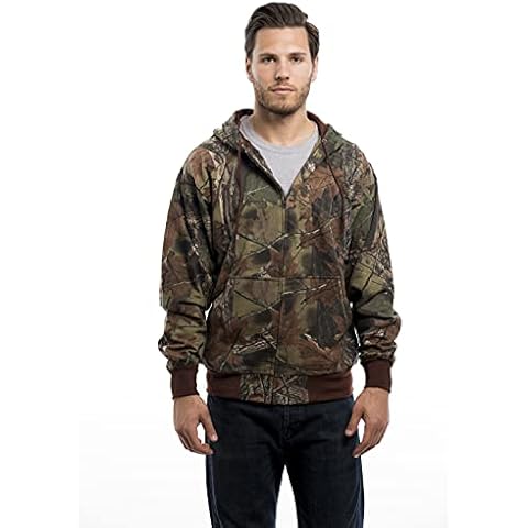TrailCrest by Treel Men's Full Zip Up Hoodie Sweatshirt Fashion Sweater Jacket, 3X, Camo Cover