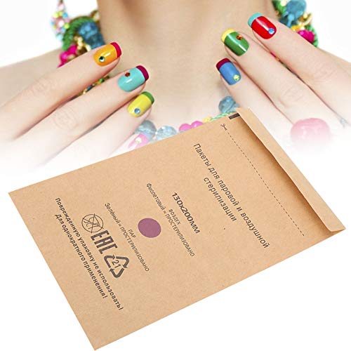 Sonew 100 Stück Sterilisationsbeutel, Selbstverschließende Sterilisations-Autoklaven Beutel, Einweg Sterilisator Beutel Desinfektionsmittel Zubehör für Kosmetika und Nagelwerkzeuge