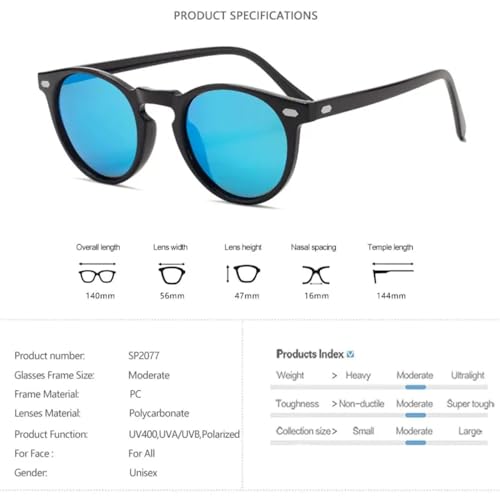 Men Women Sunglasses Round TAC Lens Frame Driving Sun Glasses UV4002