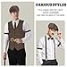 VillbeCoser 1920s Mens Costume Roaring 20s Costumes Accessories Set 1920s Vest Suspenders Hat Pocket Watch Tie (Darkbrown-M)