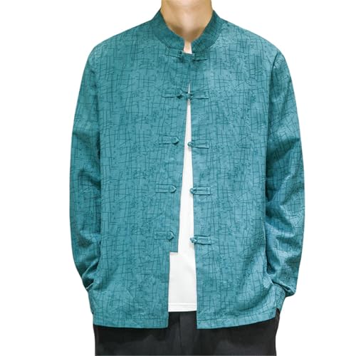 Chemise hanfu homme en coton lin confortable contre la fraîcheur du printemps et de l'automne