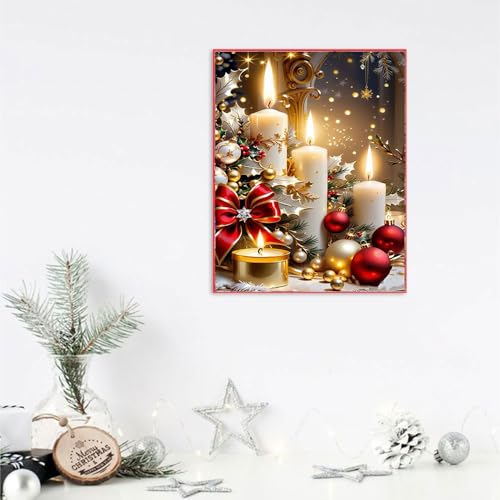 image for WUSARPLY Christmas Stamped Cross Stitch Kits - Christmas Candles Count