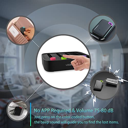 Vodeson Key Finder Tv Remote Control Finder, That Make Noise 80Db No Smartphone Needed Wireless Rf Item Locator Device,Tracker Transmitter 4 Receivers For Finding Wallet,Tablets,Glasses,Kids Toys #TOP1