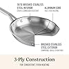 Calphalon Brushed 3-Ply Stainless Steel Cookware Set w/Turbo Heat Tech 10 Piece Includes Frying Pans, Pots and Pans Set, Induction, Oven Safe 450F, Brushed Stainless Silver #2