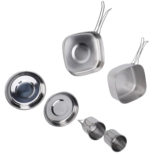 Ensemble de cuisine de camping portable en acier inoxydable durable 6 pcs - 3