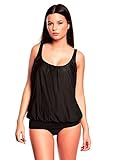 Octopus Eleganter, Figurumspielender Damen Bandeau Push Up Tankini mit Slip/Badeanzug 1140TS-f5120 Farbe: Schwarz, Gr. 42