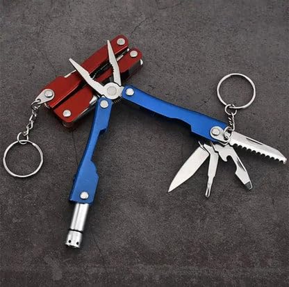 9 in 1 Micro Plier Tool Kit With LED Flash Light | Knife Blade Cutter Key Ring | Traveling Tool Micro Pliers Multi function Multi Utility Plier | Hand Piler Tool (1Pcs)(Multicolor)-picture-28