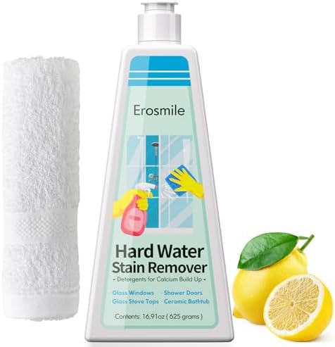 Hard Water Stain Remover, Shower Glass & Shower Door Cleaner, Rem...