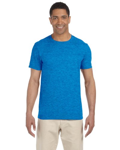 T-shirt en coton ajusté Gildan bleu roi chiné pour homme taille L