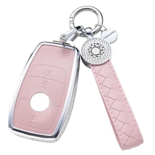 For Mercedes-Benz Carbon Fiber Smart Car Key Case Cover Fob Holder Accessories e