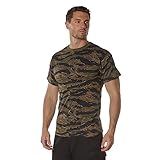 Rothco 100% Cotton Camo T-Shirt – Standard Fit Crew Neck Tee Shirt, Tiger Stripe Camo, L