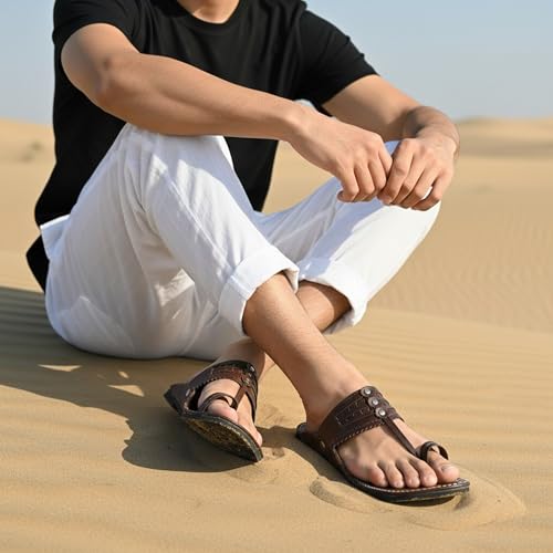 Image of DFR Ethnic Sandals For Boys Men, Comfortable Men's Rajasthani Slipper Chappals