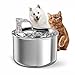 JAMOTOLLY Fontana automatica per gatti, in acciaio inox, per gatti e cani, con 3 filtri di ricambio e pompa, design innovativo a bojen (2L)
