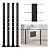 Muzata 4Pack Cable Railing Post Black Square Weldless Flat top 36’’x2’’x2’’ Stainless Steel Pre-Drilled for Wood Concrete Surface Mount Deck Balustrade Invisible PS02 BH4S, PT1 PT2 PT6
