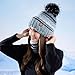 Winter Hat Scarf Gloves Set for Women Teen Girls, 3 PCS Pom Beanie Skull Cap Knit Scarf Gloves Mittens Gift