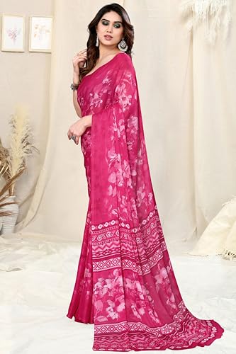Image of MIRCHI FASHION Women's Ready to Wear 1 Minute Drape Chiffon Printed Saree with Blouse Piece