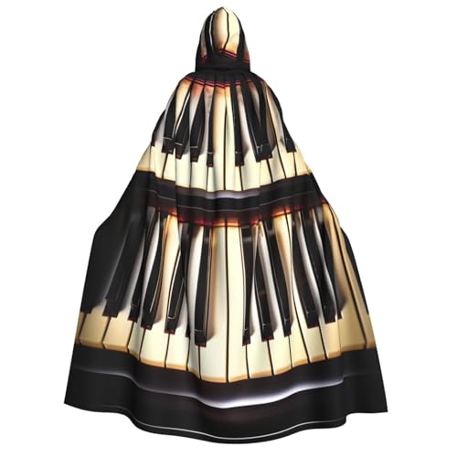 Cape à capuche piano pour déguisement vampire et magicien