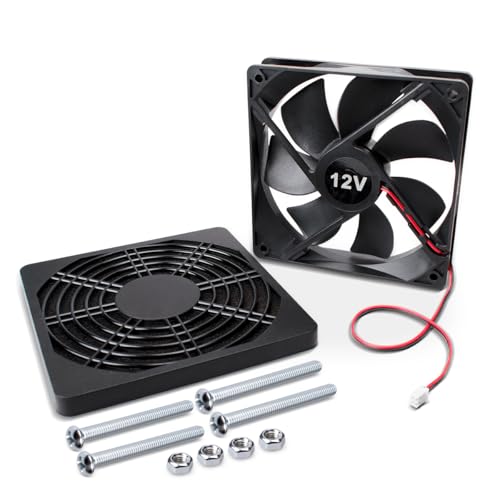 Innfeeltech 1 unidad Ventilador eléctrico de refrigeración, DC12V 120 * 120 * 25 mm Mini ventilador silencioso para máquina de hielo, refrigerador y PC