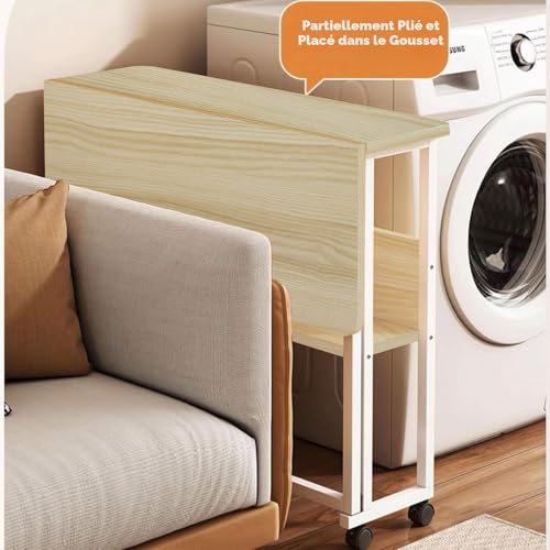 Table d’ordinateur rabattable Fiutazge petit espace avec tapis de pieds - 6