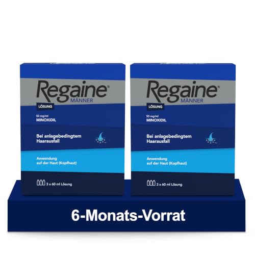 REGAINE Männer Lösung: Mit 50 mg/ml Minoxidil (5%) bei erblich bedingtem Haarausfall 6-Monats-Vorrat 6 x 60 ml