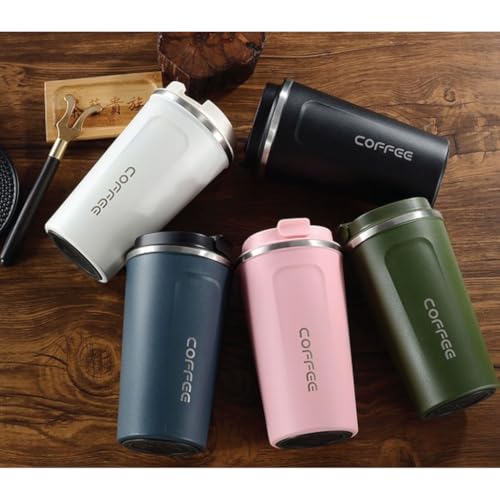 Image of Premium Stainless Steel Coffee Mug with Leak-Proof Lid - 510ml Vacuum Insulated Travel Tumbler for Hot & Cold Beverages, Double Walled Reusable Coffee Cup for Office, Home & Car (Black)