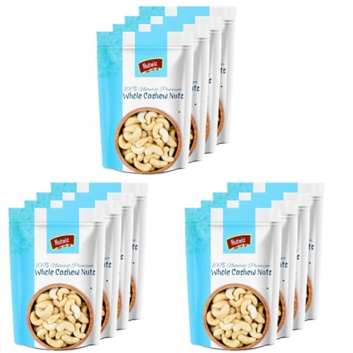 Image of Nutwiz Kaju (Cashew) 800 Grams (200 Grams X 4) for All Ages | High in Protein and Boosts Energy and Build Immunity | Healthy Nutritious Cashew Nut | Delicious Vegan & Crunchy Kaju Nut for Cooking and Raw Eating