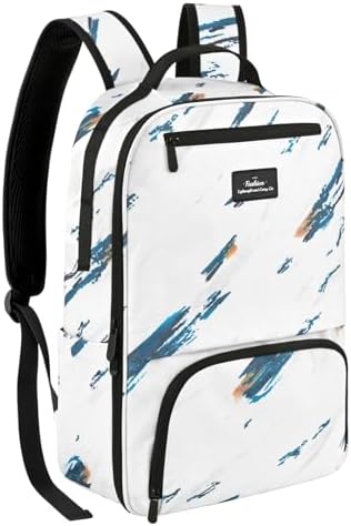 Mens Work Backpack, Backpacks for Women, Backpack for School Teens, Travel Laptop Back Pack Fits 15.6 Inch Notebook with Hidden Pocket, Water Resistant Bookbag with Luggage Strap (Tie-dye White)