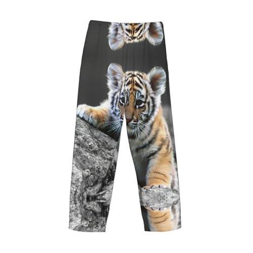 Pantalon pyjama tigre mignon EdWal avec poches pratiques Noir - 4