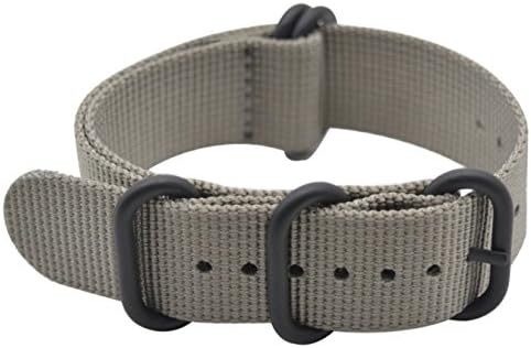 Alxptino Nylon Watch Band for Men - Soft and Durable Watch Strap with Black PVD Brushed Buckle (Grey, 22mm)
