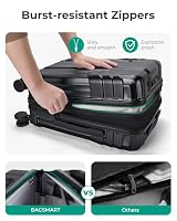 BAGSMART Expandable Carry On Luggage 22x14x9 Airline Approved, Black — image 5
