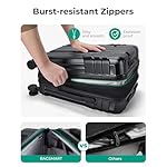 BAGSMART Expandable Carry On Luggage 22x14x9 Airline Approved, 1OO% PC Lightweight Hard Shell Suitcase, 20 Inch Travel Luggage with Spinner Wheels, Waterproof Rolling Suitcase, Black - Image 5