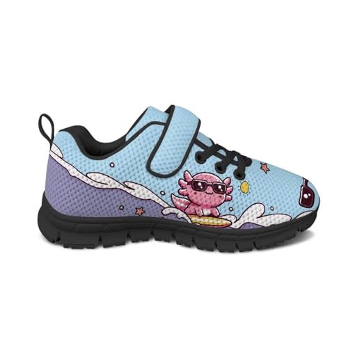 Cartoon Animal Kids Lightweight Sports Sneakers Little Girls Non-Slip Athletic Running Shoes Breathable Hook-and-Loop Strap Shoes for Little Kid SizeUS11-152