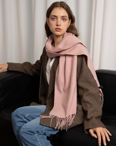 Winter Scarf for Women-100% Pure Wool Scarf-Wool Shawls Wraps Tassel Soft Thick Long Scarf Cold Weather Scarves4
