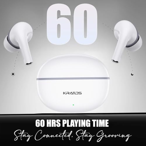 Image of Kratos Pop Ear Buds Wireless with 60H Playtime, Noise Isolation & Clear Calls, Bluetooth Earbuds with Voice Assistant, Ear Buds with Bluetooth V 5.3 & with Type C Fast Charging, IPX4 TWS Earphones