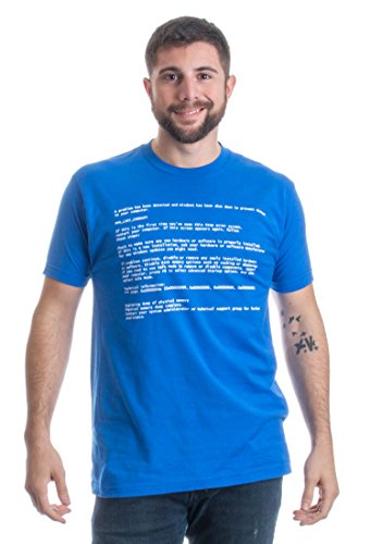 Blue Screen Of Death Adult Unisex T-Shirt / Geeky Windows Error Nerd Computer Tee Shirt L #TOP1