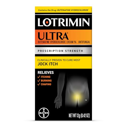 Lotrimin Ultra Jock Itch Cream - Powerful Butenafine Hydrochloride Treatment for Jock Itch, 0.42 Ounce (12 Grams) (Packaging May Vary)