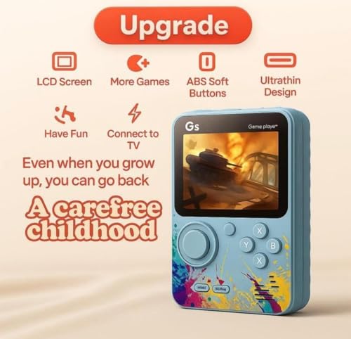Image of Storio G5 Handheld Game Console for Kids | Retro Gaming Device with 3.0 Inch HD Screen | 500 Built-in Classic Games | AV Output | Portable Video Game Player for Boys & Girls | Multicolour