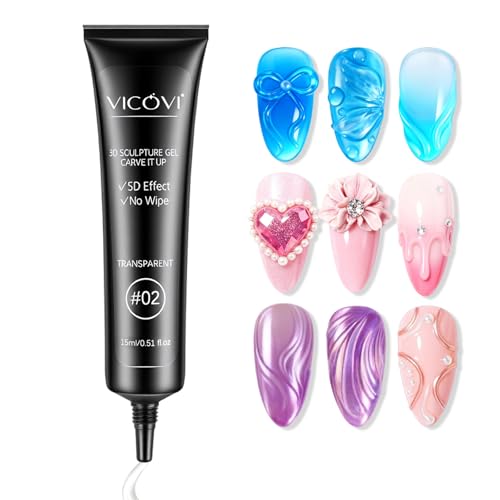 LOPHE Colla per Gel Unghie, 2 x 15ml Gel per Colla con Strass, Super Forte Colla Gel UV, per Nail Art Strass Unghie Charms Nail Gems per Fai Da Te