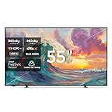 iFFALCON Smart TV Classe QLED 4K de 55 polegadas, TV mural ultrafina, 144Hz, HDR, modo artístico com arte AI, ampla gama de cores, Dolby Vision IQ, Dolby Atmos, Google Assistant Voice Remote (modelo