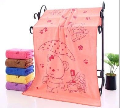 THE PURE NEST DRESSABLY Newborn Baby's Cotton Washcloth Soft Bath Towel (Colour and Prints May Vary, Small, 48cm x 84cm) - Pack of 2