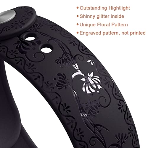 Women Floral Band Compatible With Apple Watch Flower Bands 38Mm 40Mm 41Mm 42Mm 44Mm 45Mm 49Mm,Datimira Fashion Lace Engraved Tpu Strap Replacement For Iwatch Ultra Se Series 8 7 6 5 4 3 2 1,Blackberry #TOP2