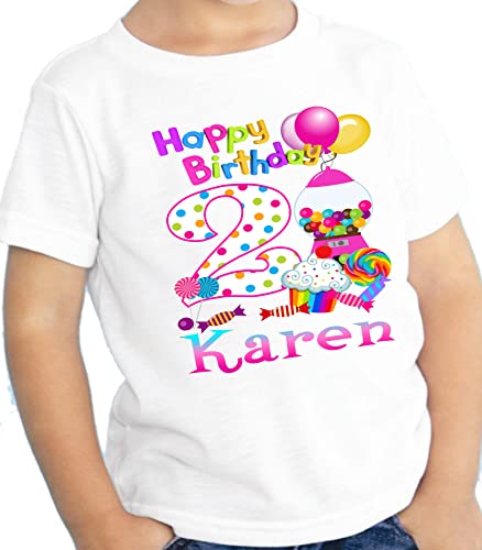 Candyland Birthday Shirt, Candy Land Personalized Shirt with Name and Age, Candyland Party, Thea Shirt, Candyland Birthday Party (5T)