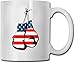 Taza de té de cerámica de cerámica de regalo de cumpleaños de 11 oz de doble cara de la bandera americana de los guantes de boxeo de la bandera americana