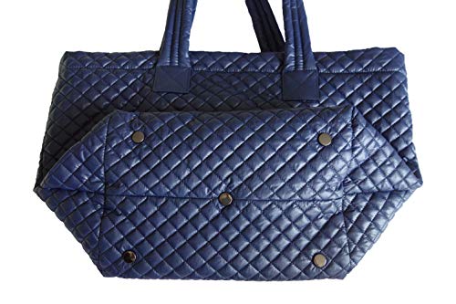 Bolso tote acolchado ligero y cómodo, impermeable, color azul marino miniatura 7