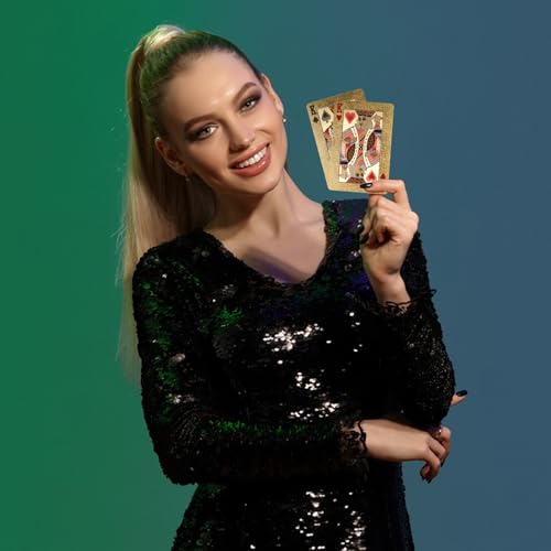 4 Decks, wasserdichte Spielkarten, Kunststoff, Goldfolie, Spielkarte, Standard-Pokerkarten, 4 Farben, coole Spiele, Geschenke für Erwachsene, Familienfeier und Spiel (Gold, Silber, Roségold, – Bild 7