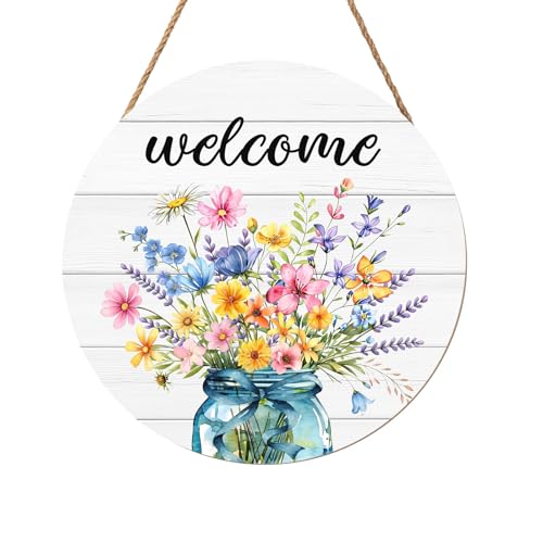Harooni Spring Summer Welcome Door Sign for Front Door Spring