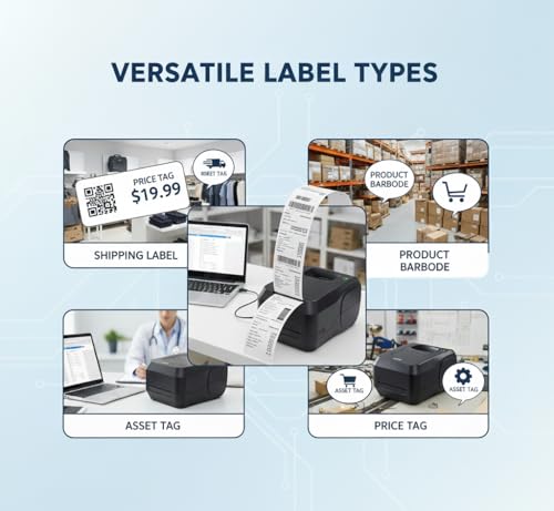 Image of TSC TL-240 Barcode Printer 4 Inch | Thermal Transfer & Direct Thermal Label Printer | 203 DPI | High Speed USB Barcode Label Printer for Amazon Sellers, Retail & Logistics
