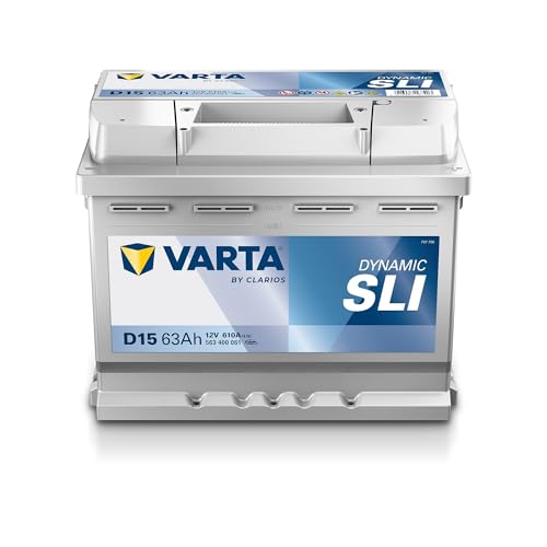 VARTA Automotive DYNAMIC SLI (D15) 12V 63Ah 610A - Nassbatterie KFZ mit Standardausstattung & ohne Start-Stopp System - Starterbatterie für einfachen Energiebedarf - Bleisäurebatterie wartungsfrei