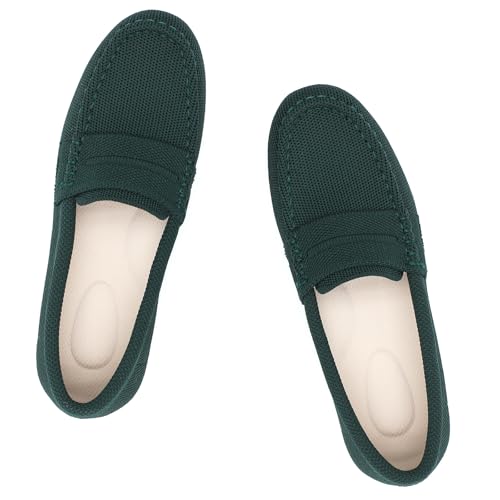 Image of Cvistpieo Loafers for Women Comfortable Dressy Casual Work Flats Lightweight & Breathable Slip On Walking Shoes Knit