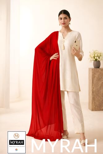 Image of MYRAH Chiffon Solid Casual Daily Use Dupatta For Women's & Girls Length - 2.50 Meter